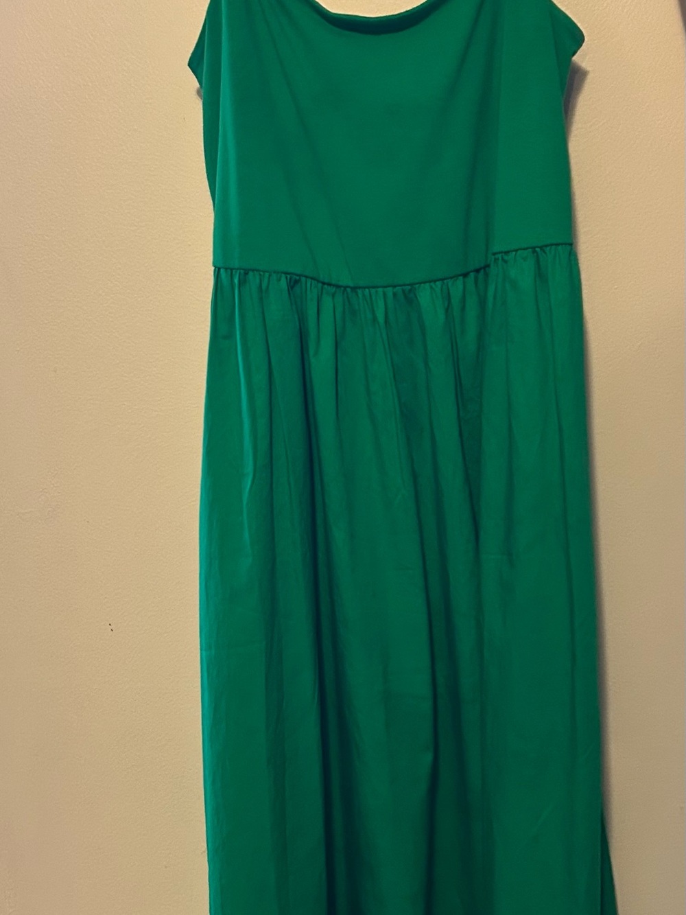 Old Navy Emerald Green Cap Sleeve Gathered Waist Dress
